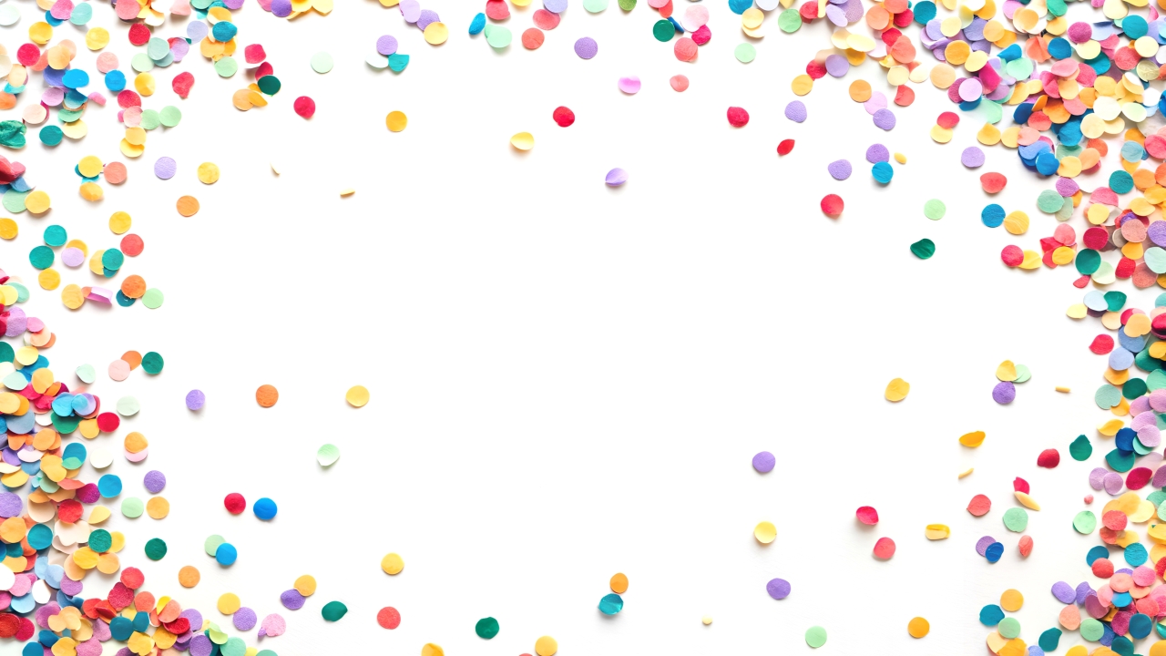 Colorful Confetti Scattered Across White Surface Celebration Par - Colorful Confetti Scattered Across White Surface Celebration Party Background